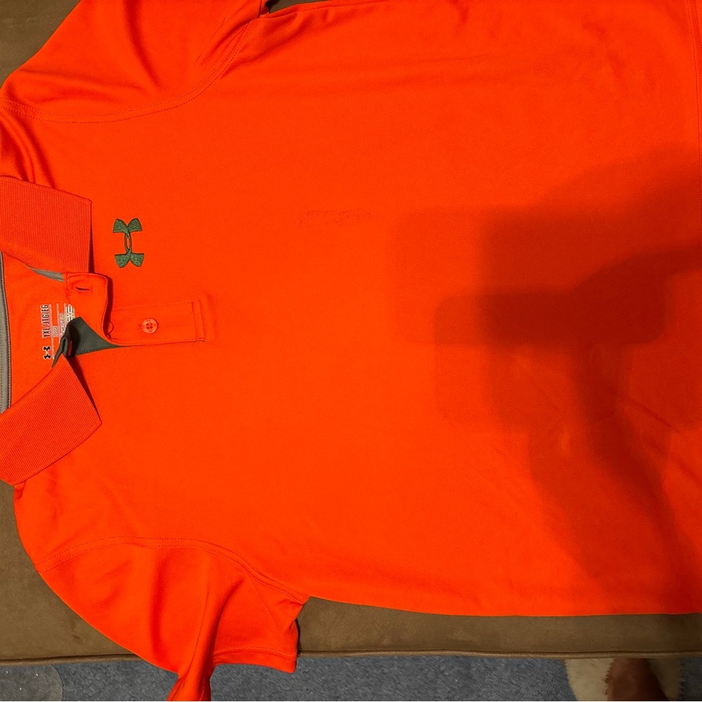 Under Armour Vibrant Orange Polo with Grey Logo